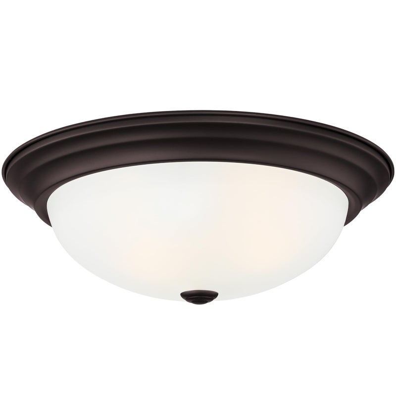 DESIGNERS FOUNTAIN Reedley 2-Lights Flush Mount Ceiling Light, 11 Inch Lighting Fixture for Kitchen, Bedroom, Bathroom, and Hallway, Oil Rubbed Bronze with Etched Glass, 1257S-ORB-W - Image 1